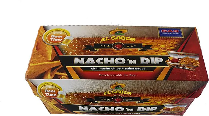 Chips with sauce "El Sabor NACHO'n DIP" 175g Chili & Salsa