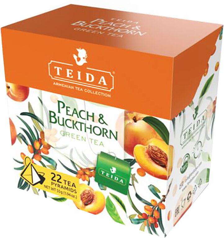 Թեյ կանաչ «Teida Peach & Buckthorn» 22*2.5գ