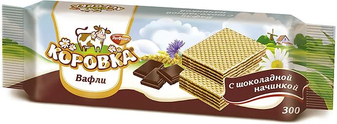 Վաֆլի՝ շոկոլադե միջուկով «Коровка» 300գ