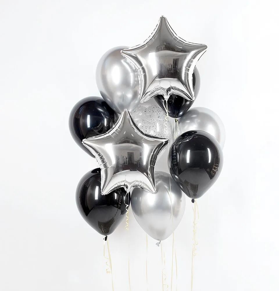 Helium gas Balloons, stars 10 pcs