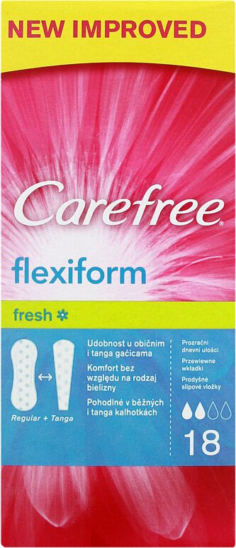 Ամենօրյա միջադիրներ «Carefree FlexiForm Fresh» 18հատ