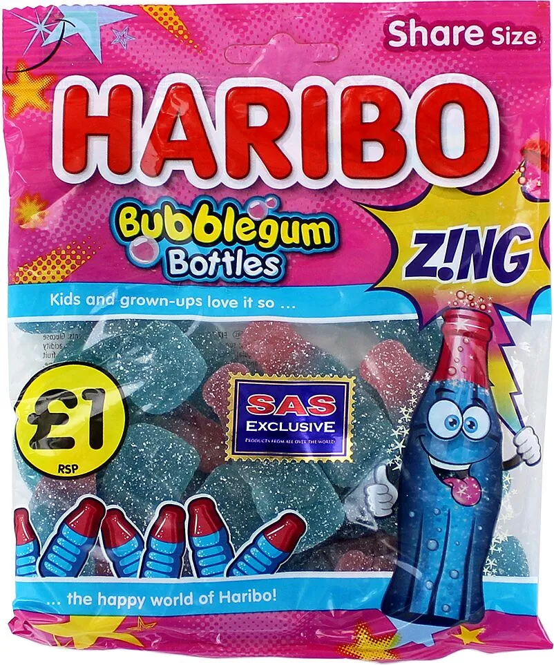 Конфеты желейные "Haribo Bubblegum Bottles" 160г