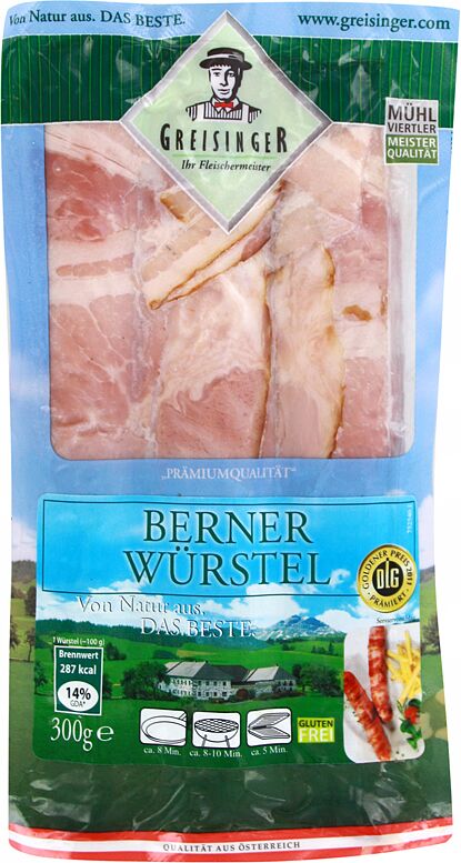 Sausages with bacon "Greisinger Berner Wurstel" 300g 
