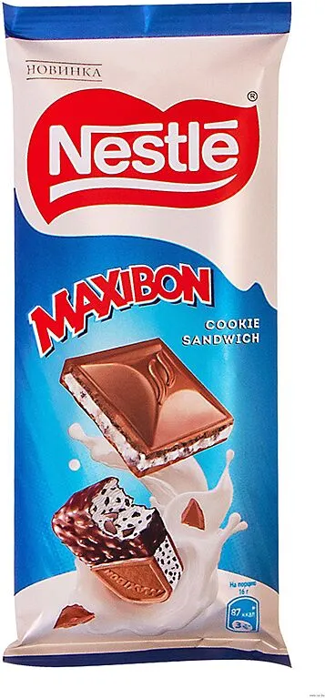 Chocolate bar with cookies "Nestle Maxibon " 80g