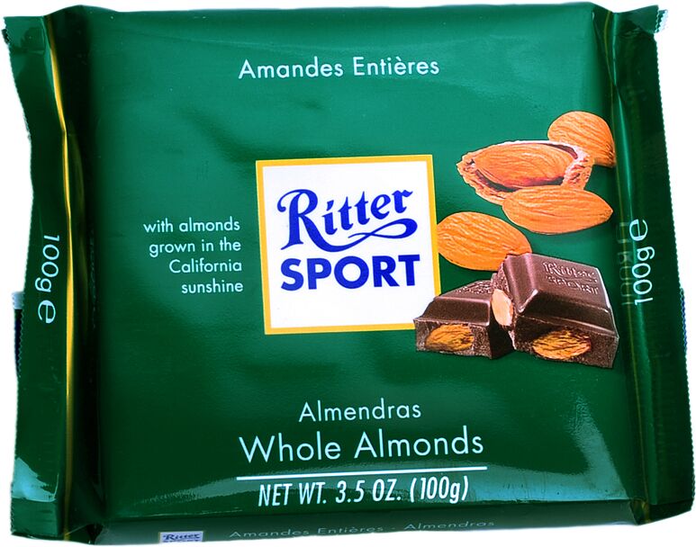 Chocolate bar with almond "Alfred Ritter" 100g 