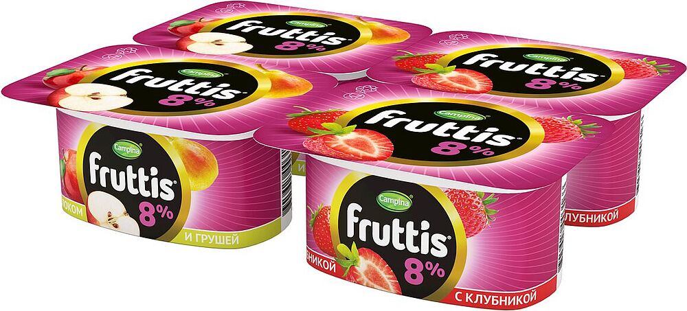 Fruit yoghurt product "Campina Fruttis" 115g, richness: 8%.