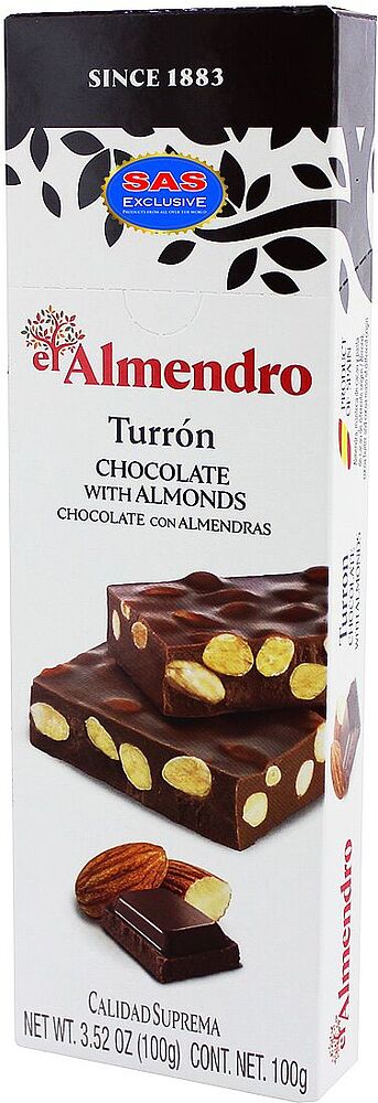 Chocolate bar with almond "El Almendro" 100g  