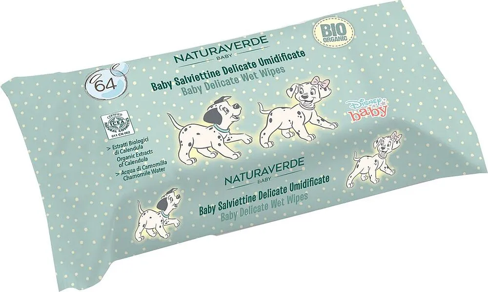 Baby wet wipes "Naturaverde Bio" 64 pcs
