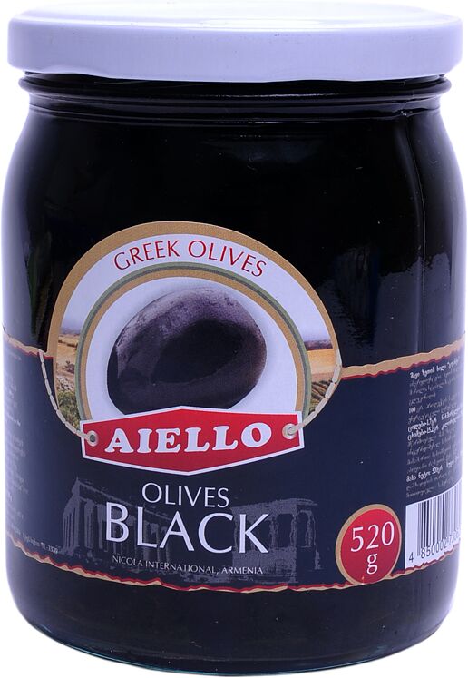 Black olives with pit "Aiello" 520g