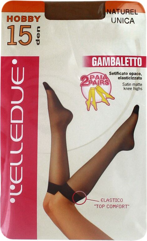 Knee-high stockings "Elledue Hobby 15 Den" Natural