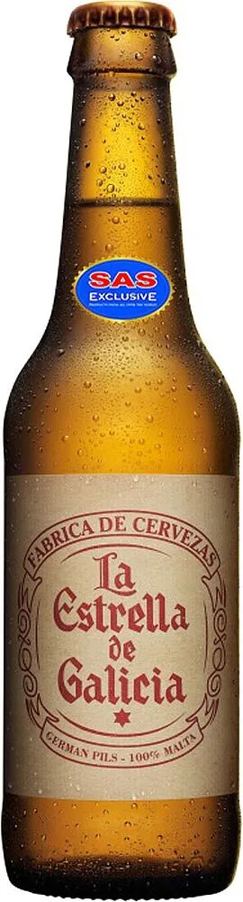 Beer "La Estrella De Galicia" 0.33l