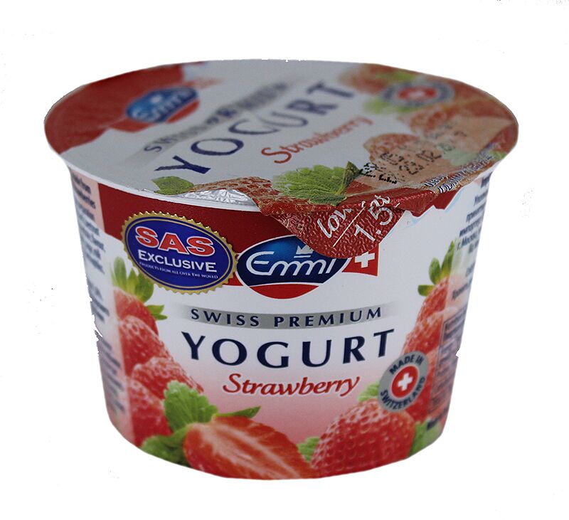 Yogurt with  srtawberry "Emmi, Swiss Premium" 100g,  richness:1.5%