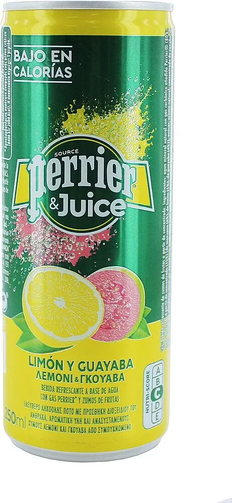 Освежающий газированный напиток "Perrier & Juice" 0.25л Лимон и Гуава