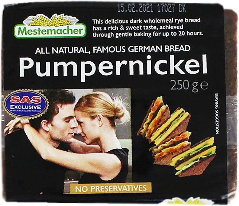 Հաց տարեկանի «Mestemacher Pumpernickel» 250գ 