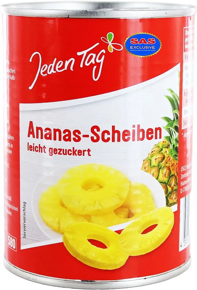 Pineapple slices "Jeden Tag" 560g
