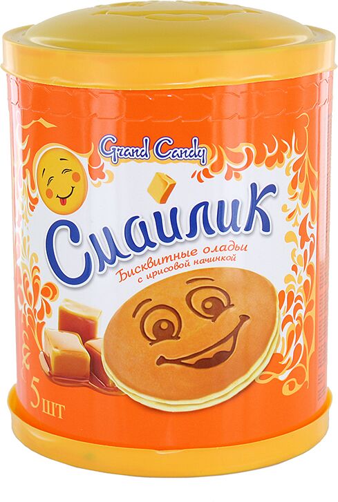 Бисквитные оладьи с ирисовой начинкой "Grand Candy Smaylik" 200г
