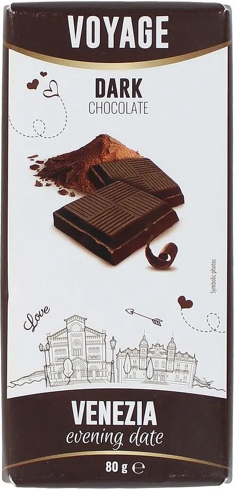 Dark chocolate "Voyage Venezia" 80g
