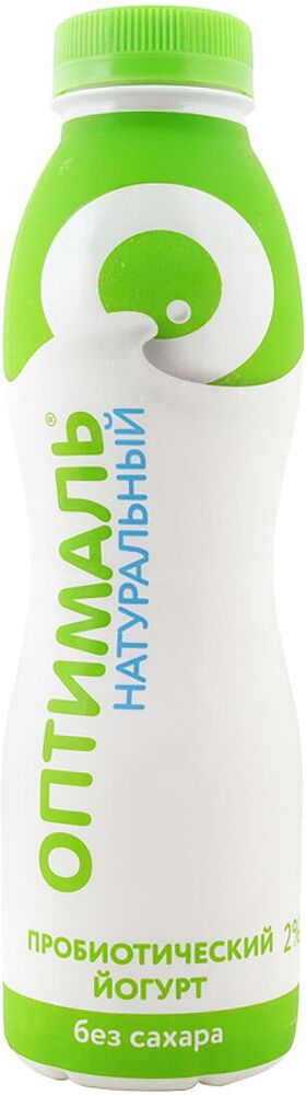 Йогурт питьевой натуральный "Савушкин Оптималь" 415г, жирность: 2%