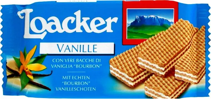 Вафли с ванильной начинкой "Loacker Vanille"  45г 