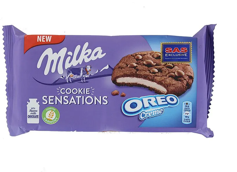 Печенье "Milka Sensations Oreo creme" 156г