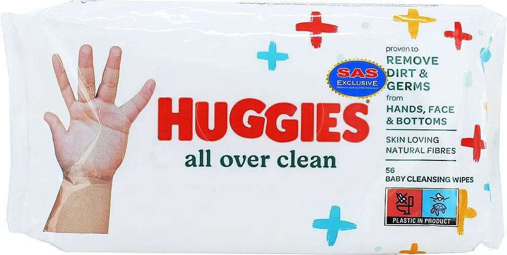 Baby wet wipes "Huggies" 56 pcs
