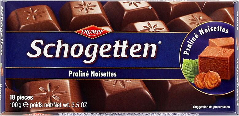 Chocolate bar "Trumpf Schogetten Praline Noisettes" 100g