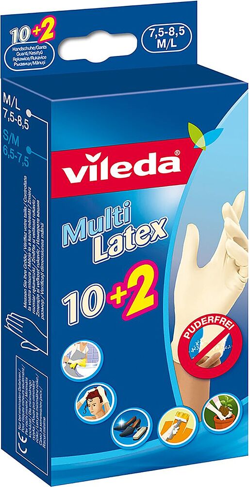 Перчатки резиновые "Vileda Multi Care"  S/M или M/L