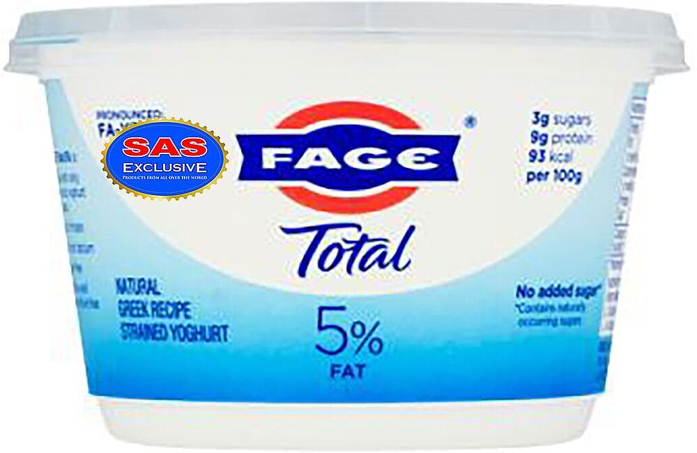 Йогурт натуральный "Fage Total" 450г, жирность: 5%