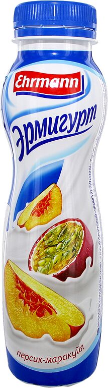 Yoghurt product with peach and passion fruit "Ehrmann Ermigurt"  290g, richness: 1.2% 