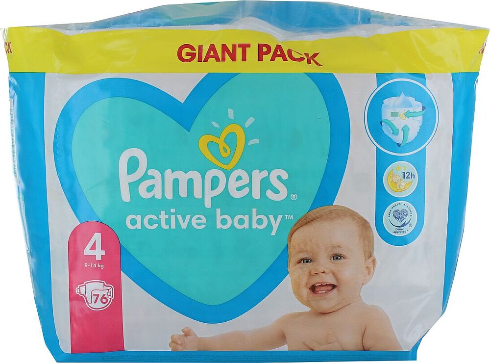 Подгузники "Pampers Active Baby N4" 9-14 кг, 76шт.