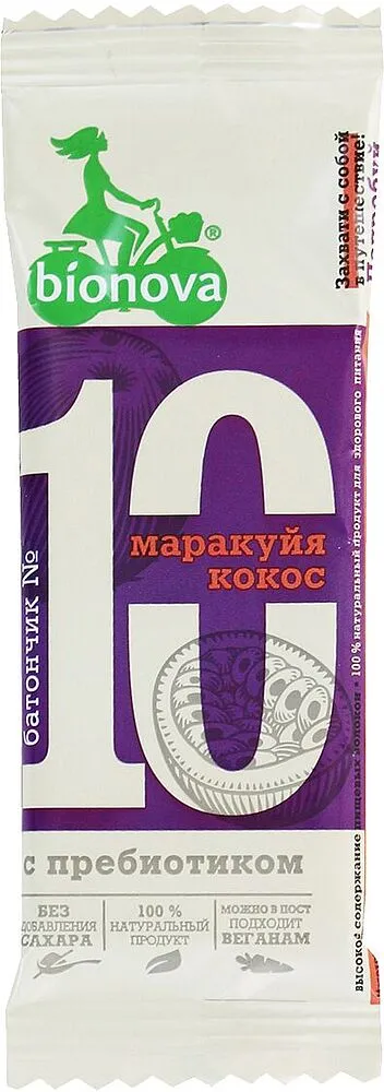 Nut stick with passionfruit & coconut "Bionova N10" 35g
