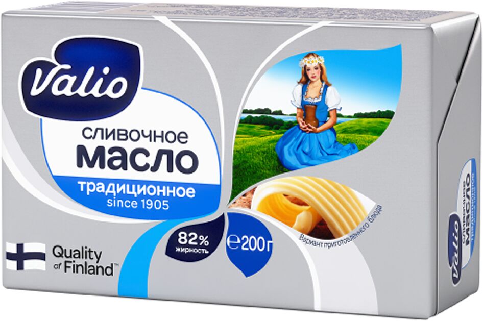 Масло сливочное "Valio" 200г, жирность: 82%