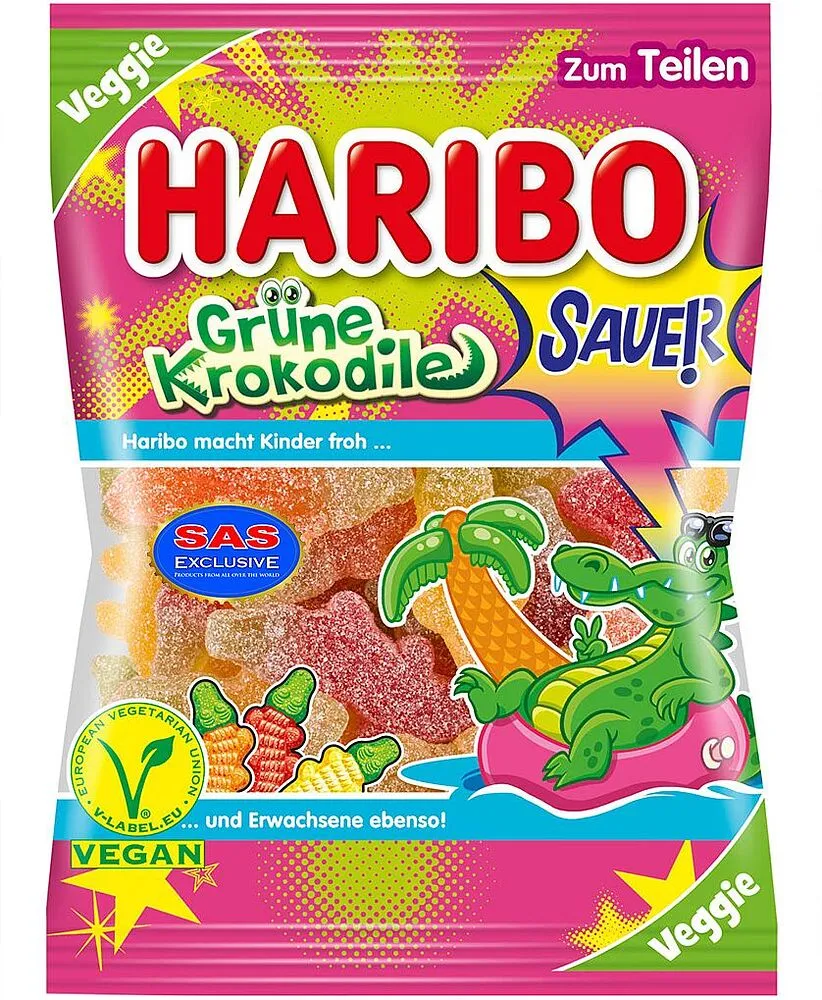 Դոնդողե կոնֆետներ «Haribo Grune Krokodile» 175գ
