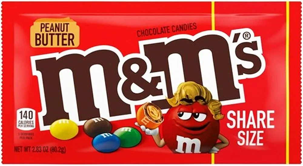 Шоколадное драже "M&M's Peanut Butter" 80.2г