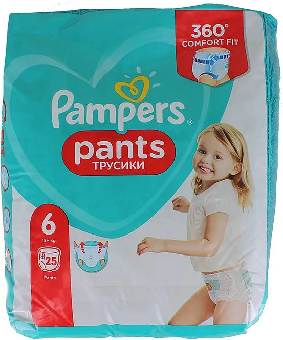 Panty - diapers "Pampers" N6, 15kg, 25 pcs