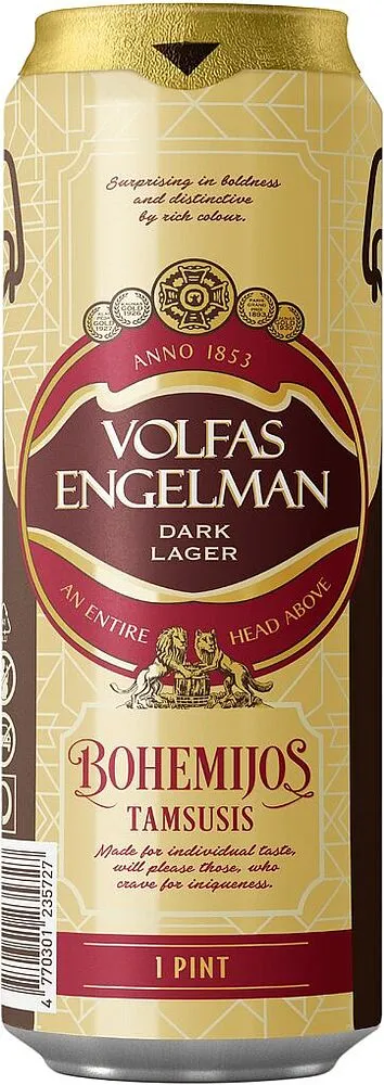 Пиво "Volfas Engelman Bohemijos" 0.568л