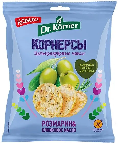 Чипсы с оливковым маслом и розмарином "Dr. Körner" 50г