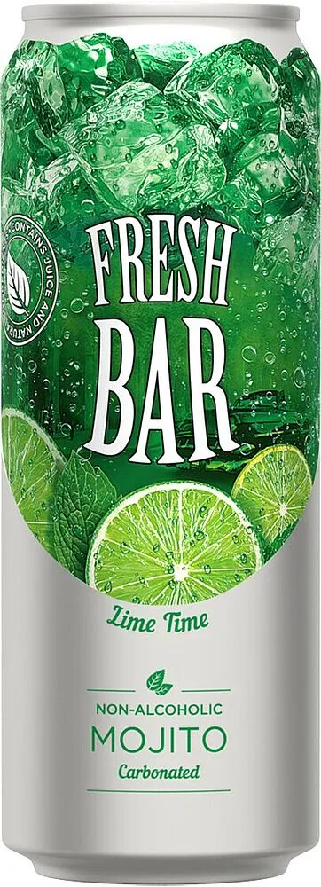 Напиток освежающий газированный "Fresh Bar Mojito" 0.33л Лайм и Мята