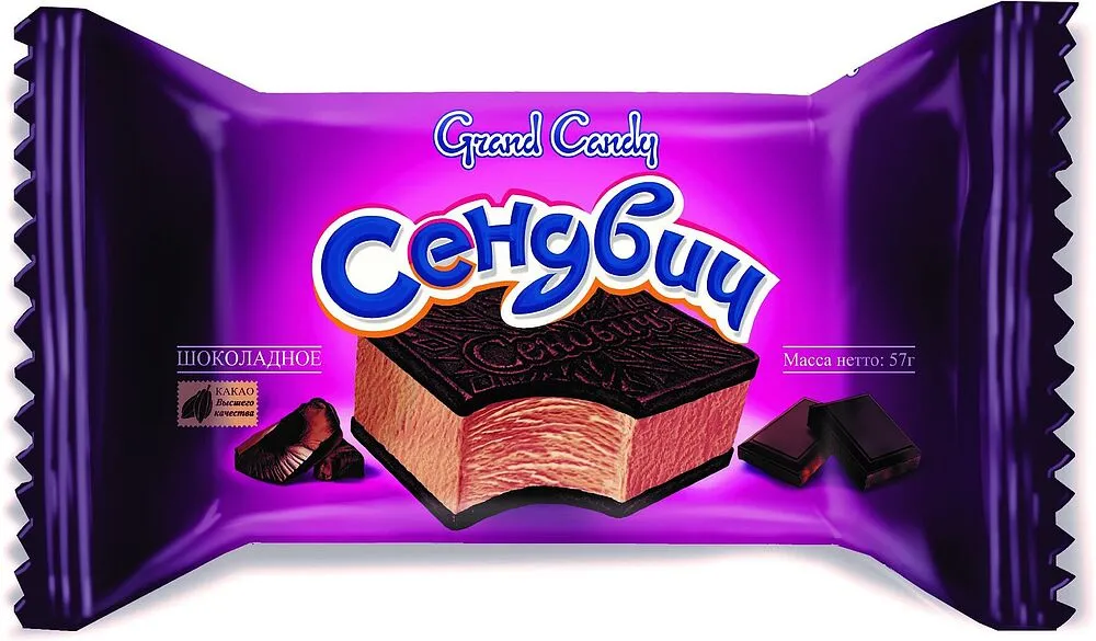 Chocolate ice cream "Grand Candy Sandwich" 57g 