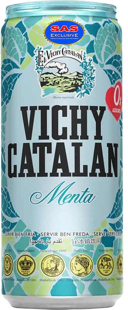 Հանքային ջուր «Vichy Catalan Lemon Mint» 0.33լ 