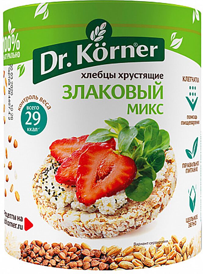 Crispbreads with cereal mix, without salt "Dr. Körner" 90g
