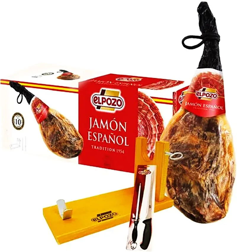 Jamon+ stand and knife "Elpozo Serrano"
