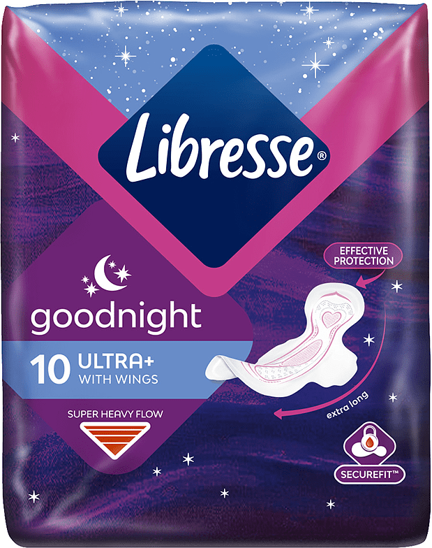 Sanitary towels "Libresse Invisible Goodnight" 10pcs