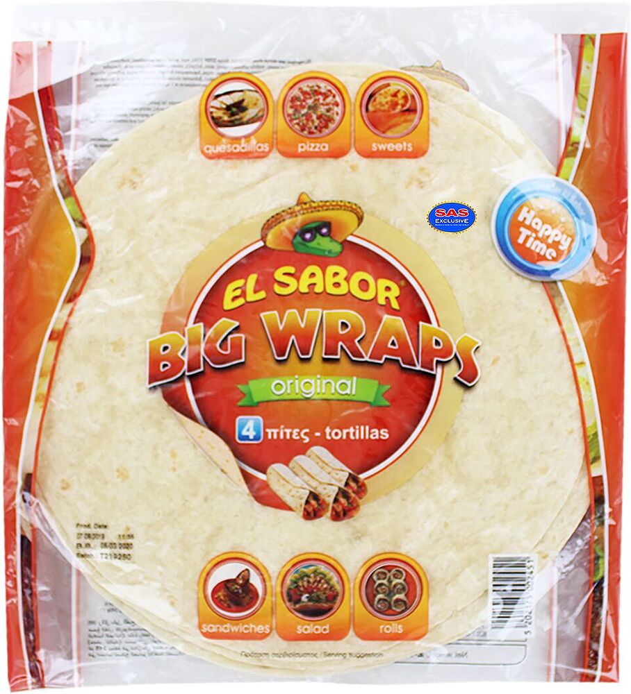 Tortillas "El Sabor Wraps" 245g, 25cm