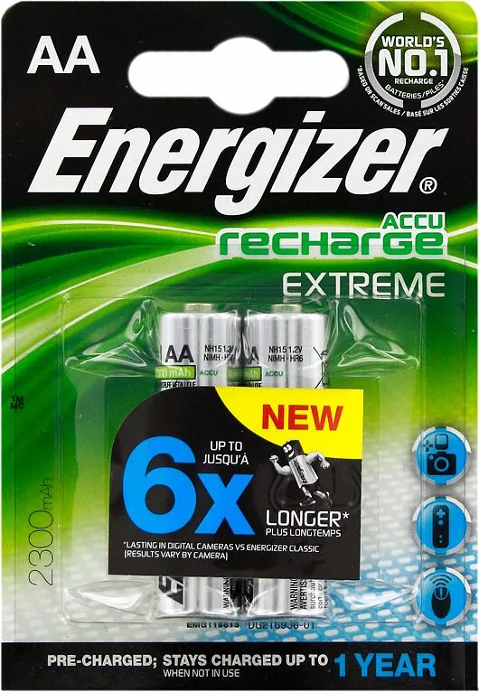 Батарейка перезаряжаемая  "Energizer 2300 mAh " 2 шт