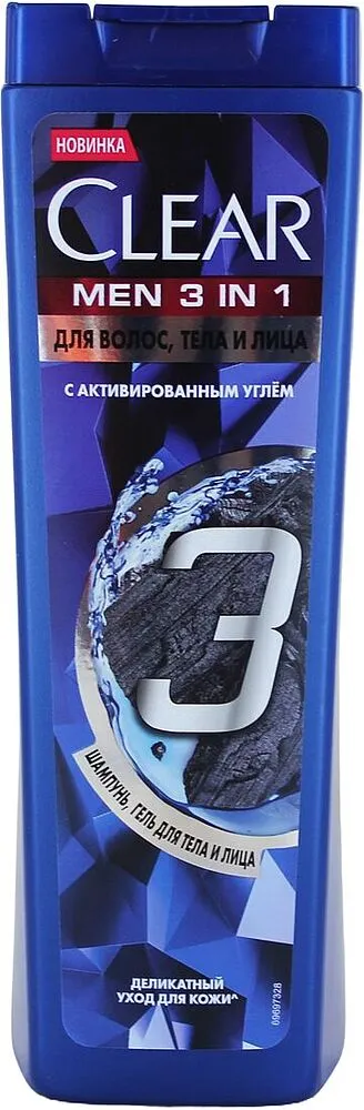 Shampoo "Clear Men 3 in 1" 380ml
