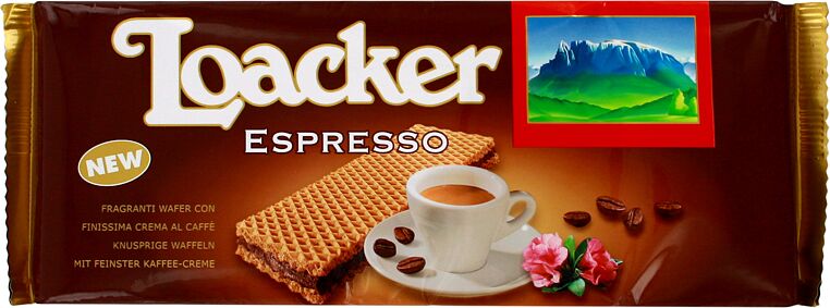 Вафли с кремово-кофейной начинкой "Loacker Espresso"  150г 