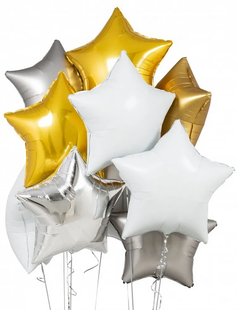 Helium gas Balloons, stars 10 pcs