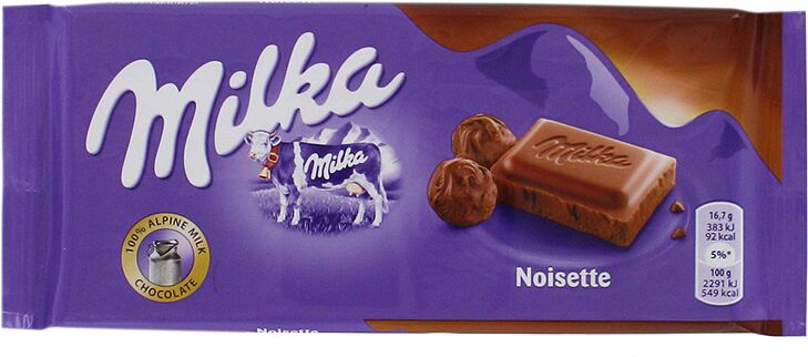 Milk chocolate bar "Milka Noisette" 100g