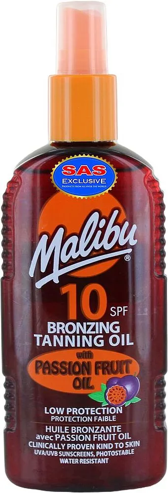 Արևայրուքի յուղ «Malibu Bronzing Tanning Oil 10SPF» 200մլ
